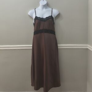 by Anthropologie Lace Slip Dress Nightgown Mauve Purple Crossback Sz 8 Timeless